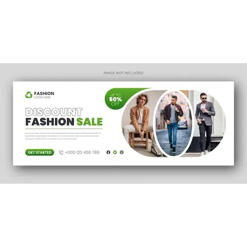 Fashion sale social media facebook cover design template
