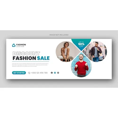Fashion sale social media facebook cover design template