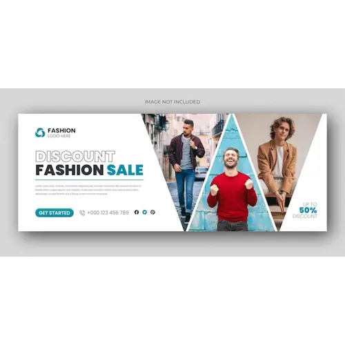 Fashion sale social media facebook cover design template