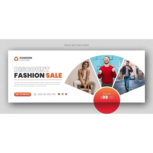 Fashion sale social media facebook cover design template
