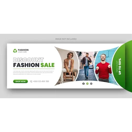 Fashion sale social media facebook cover design template