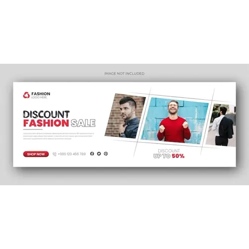 Fashion sale social media facebook cover design template