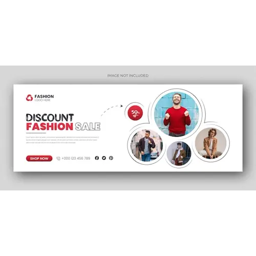Fashion sale social media facebook cover design template