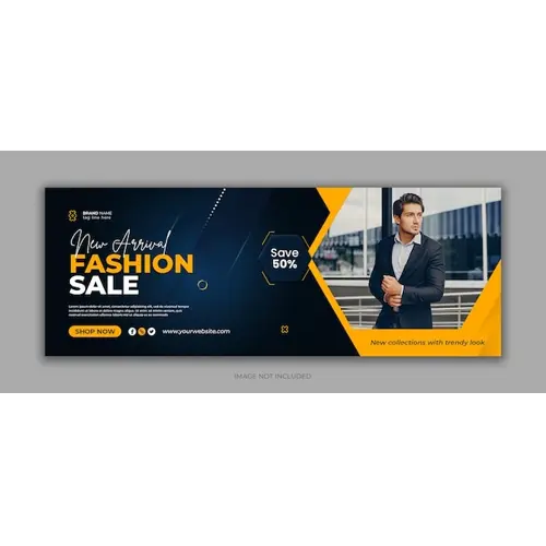 Fashion sale social media facebook cover design template