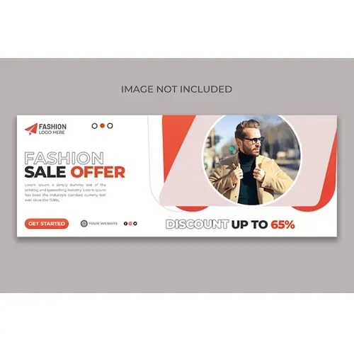 Fashion sale social media facebook cover design template