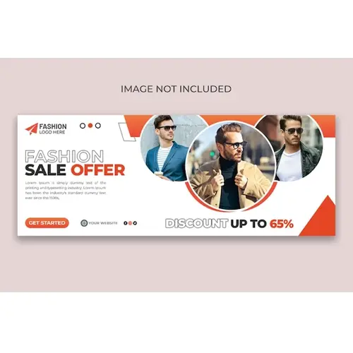 Fashion sale social media facebook cover design template