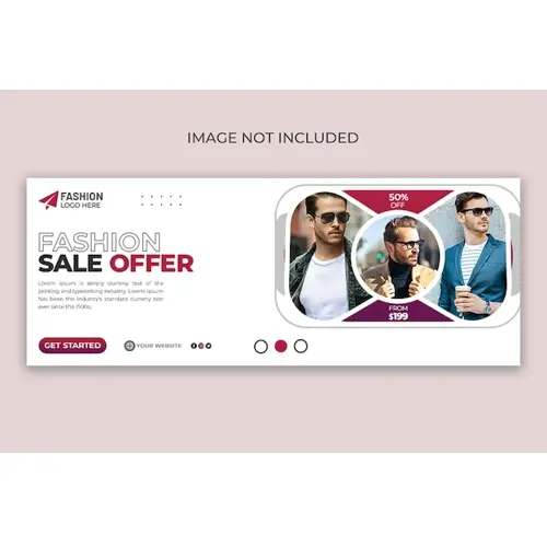 Fashion sale social media facebook cover design template