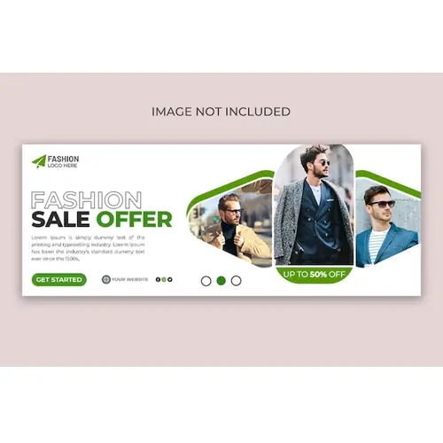 Fashion sale social media facebook cover design template