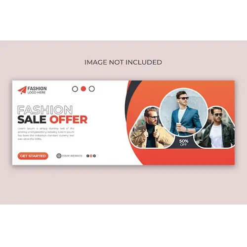 Fashion sale social media facebook cover design template