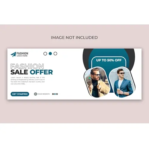 Fashion sale social media facebook cover design template