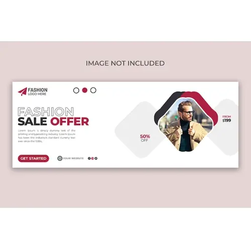 Fashion sale social media facebook cover design template