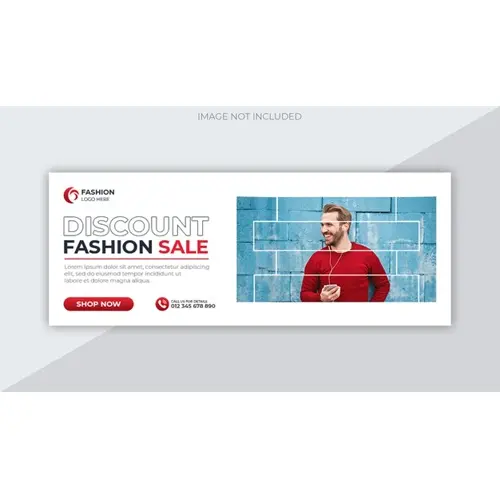 Fashion sale social media facebook cover design template