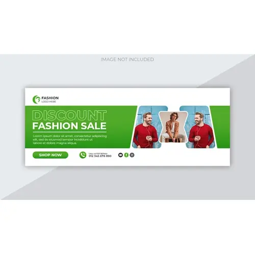 Fashion sale social media facebook cover design template
