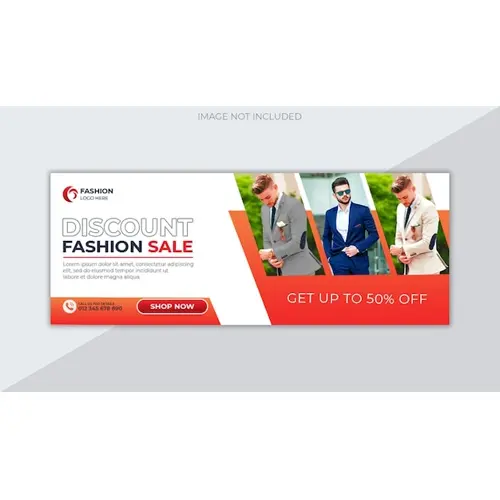 Fashion sale social media facebook cover design template