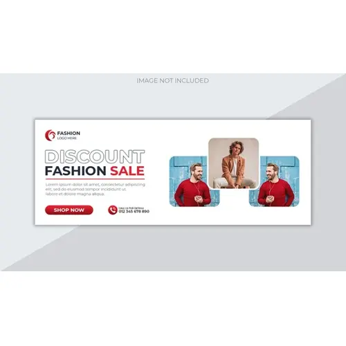 Fashion sale social media facebook cover design template
