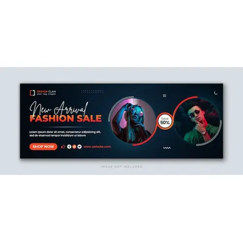 Fashion sale social media facebook cover design and web banner template