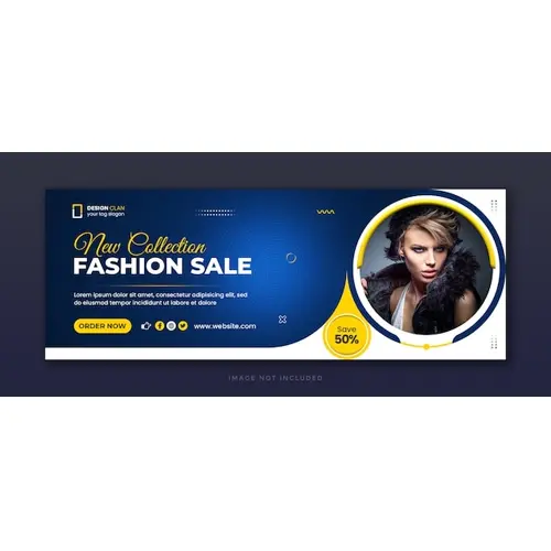 Fashion sale social media facebook cover design and web banner template