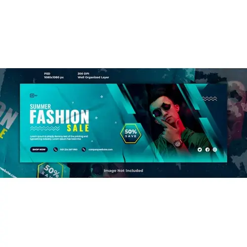 Fashion sale social media Facebook cover design and web banner template