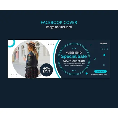 Fashion sale social media facebook cover.