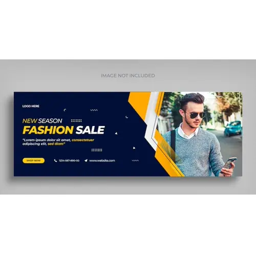 Fashion sale social media web banner flyer and Facebook cover photo design template