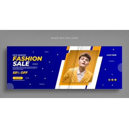 Fashion sale social media web banner flyer and Facebook cover photo design template