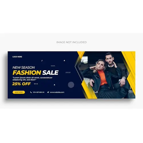 Fashion sale social media web banner flyer and Facebook cover photo design template