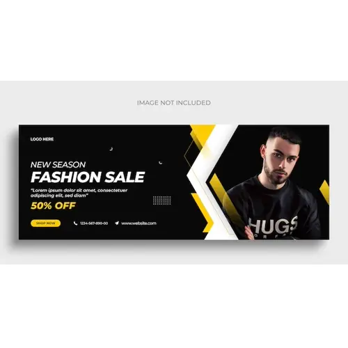 Fashion sale social media web banner flyer and Facebook cover photo design template