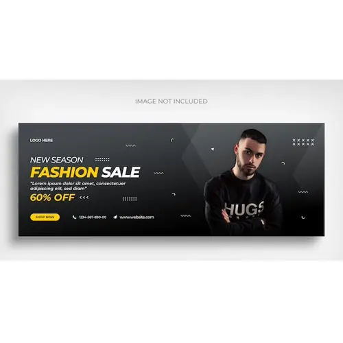 Fashion sale social media web banner flyer and Facebook cover photo design template