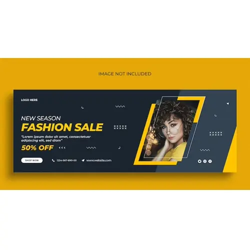 Fashion sale social media web banner flyer and Facebook cover photo design template