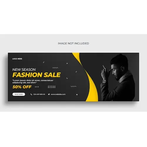Fashion sale social media web banner flyer and Facebook cover photo design template
