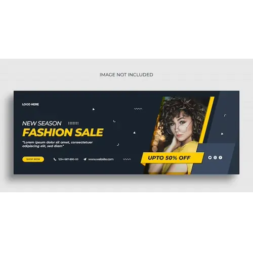Fashion sale social media web banner flyer and Facebook cover photo design template