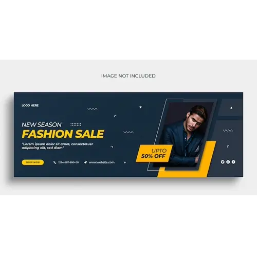 Fashion sale social media web banner flyer and Facebook cover photo design template