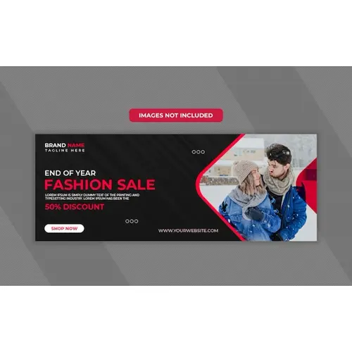 Fashion sale social media web banner flyer and facebook cover photo design template