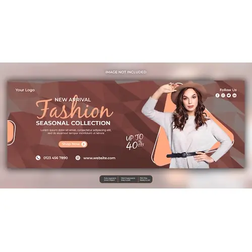 Fashion and sales social media facebook cover webinar design