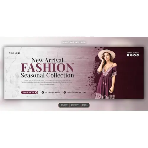 Fashion and sales social media facebook cover webinar design