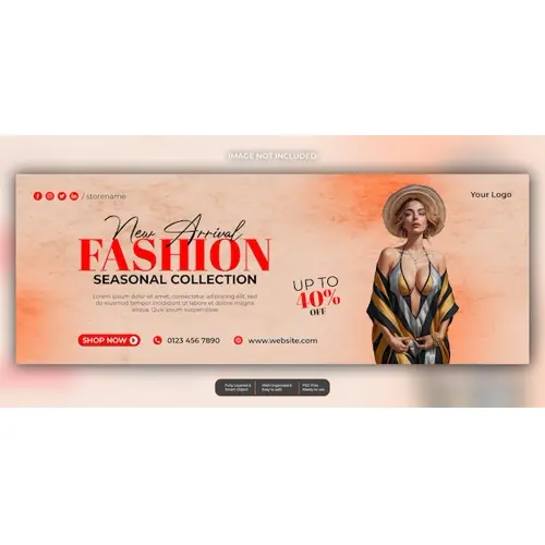 Fashion and sales social media facebook cover webinar design