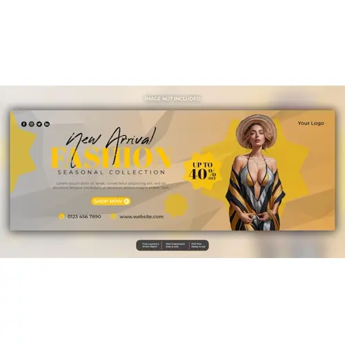 Fashion and sales social media facebook cover webinar design