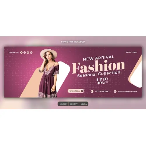 Fashion and sales social media facebook cover webinar design
