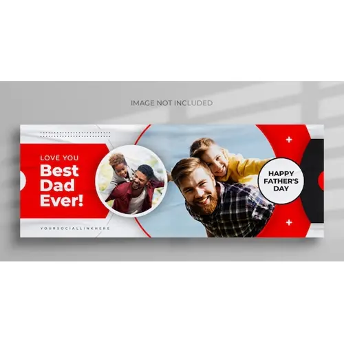 Father's day social media post web banner and Facebook cover photo design template