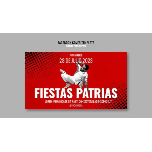 Fiestas patrias peru celebration facebook cover
