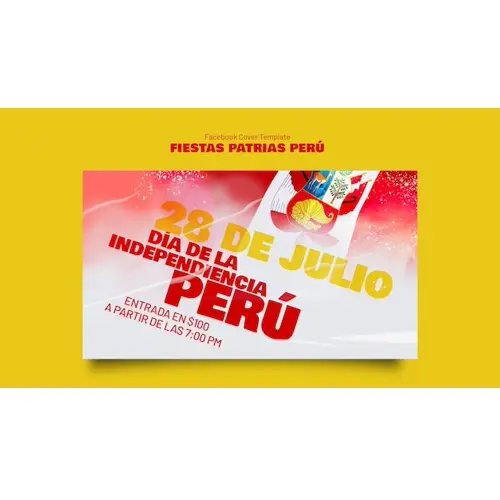 Fiestas patrias peru celebration facebook cover