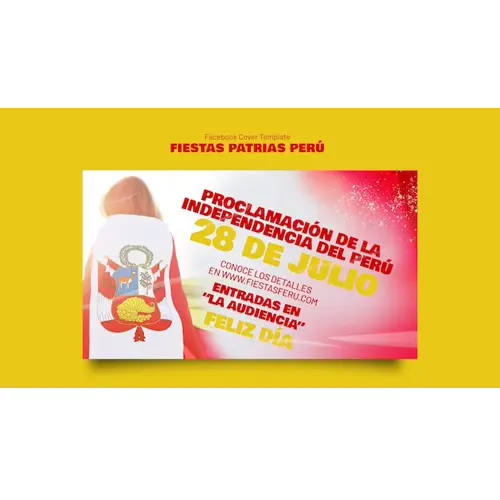 Fiestas patrias peru celebration facebook cover