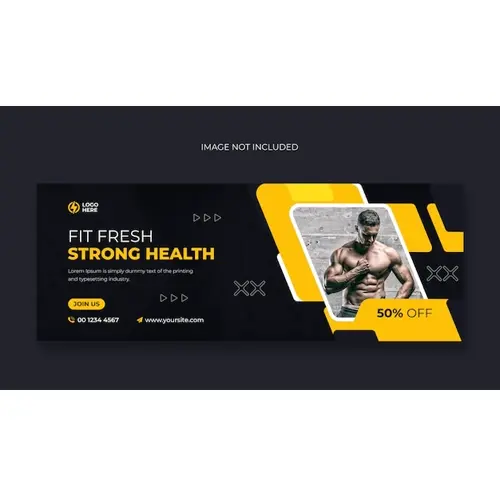 Fitness gym facebook cover and web banner template