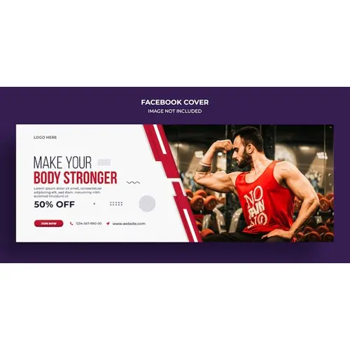 Fitness or gym Facebook timeline cover and web banner  template