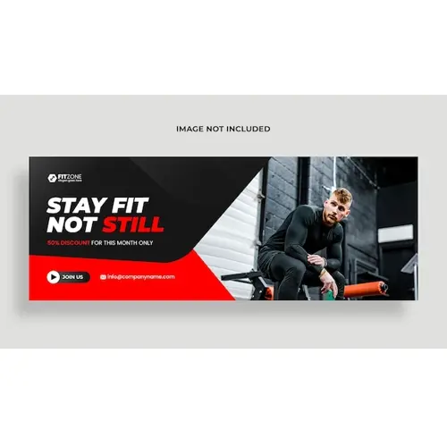 Fitness gym training facebook cover and web banner template Premium Psd