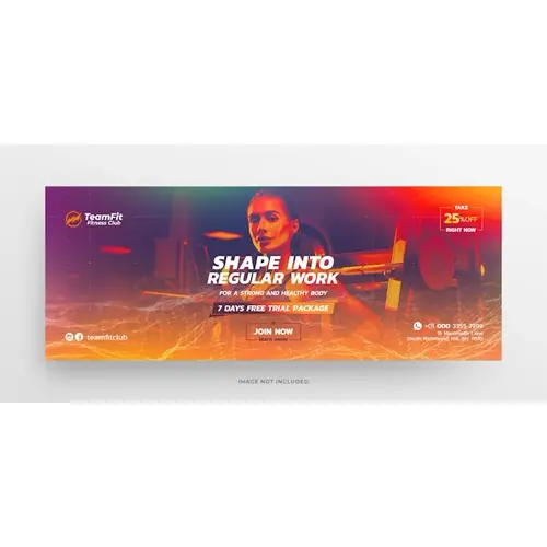 Fitness gym training facebook timeline cover web banner
