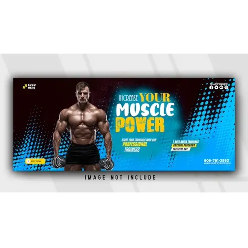 Fitness and gym workout facebook timeline cover or social media web banner template