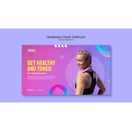 Fitness nutrition facebook cover template