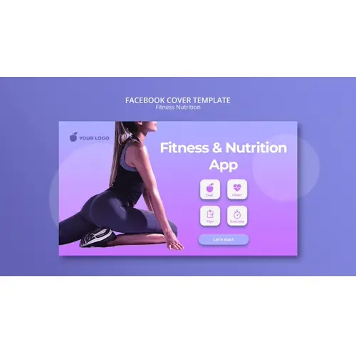 Fitness nutrition facebook cover template
