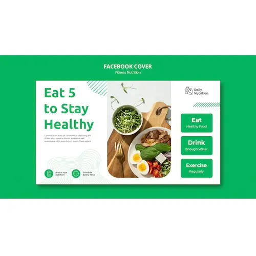 Fitness nutrition facebook cover template
